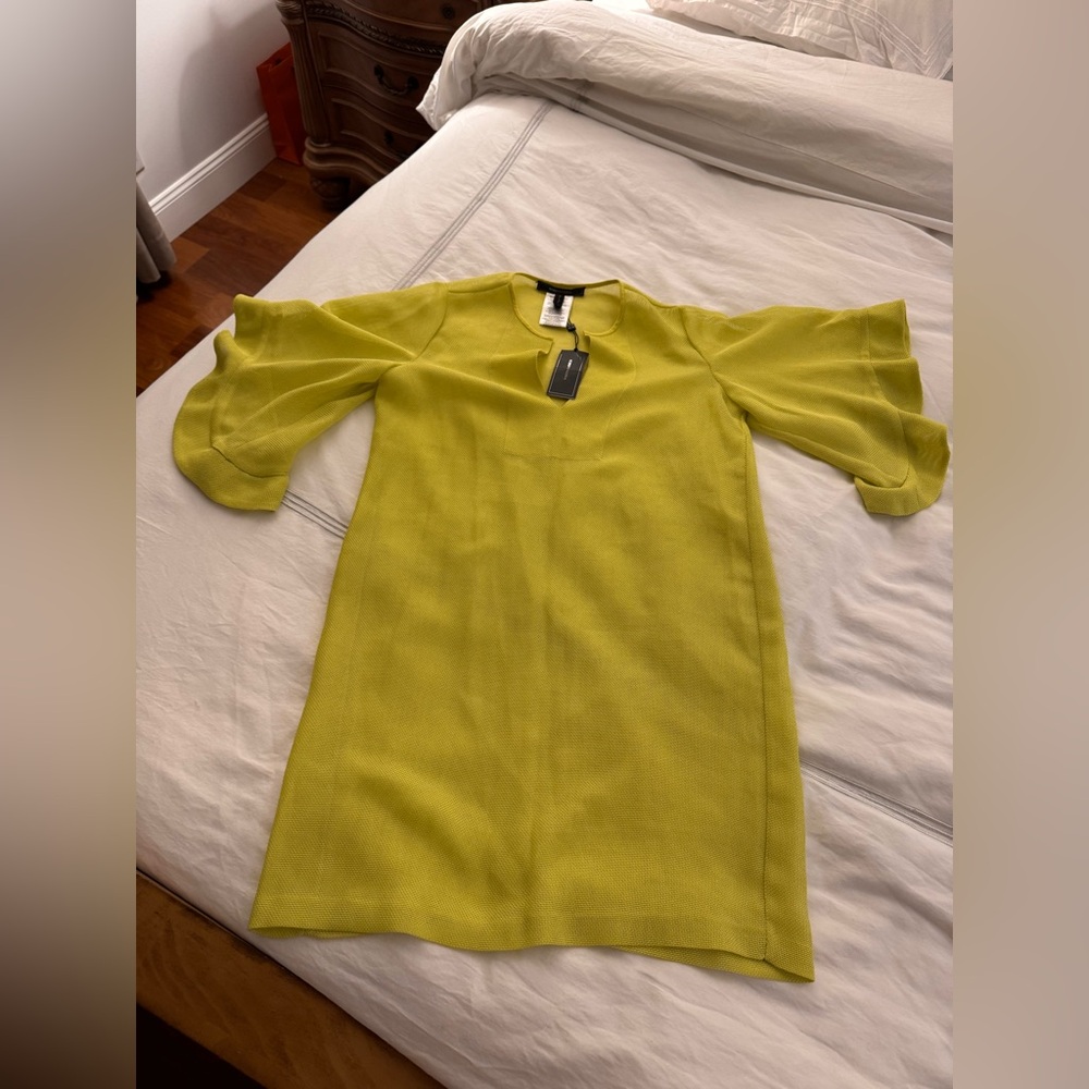 BCBGMaxAzria Lemon Yellow Mesh Dress